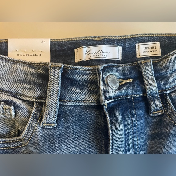 Kancan Signature Woman’s Mid Rise Ankle Skinny Jeans Size 24 Cuffed Distressed - Picture 3 of 7